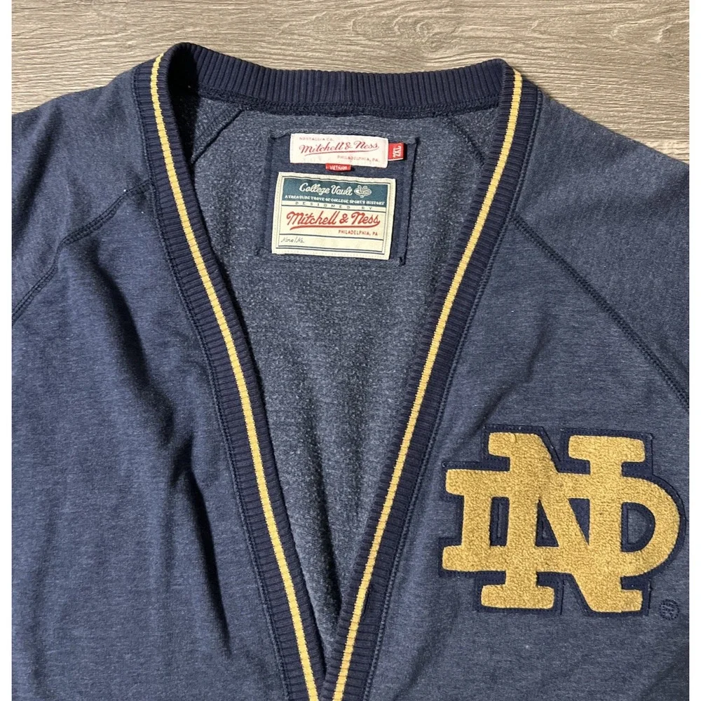 Mitchell & Ness Notre Dame Fighting Irish College Vault Cardigan Sweater Sz 2XL